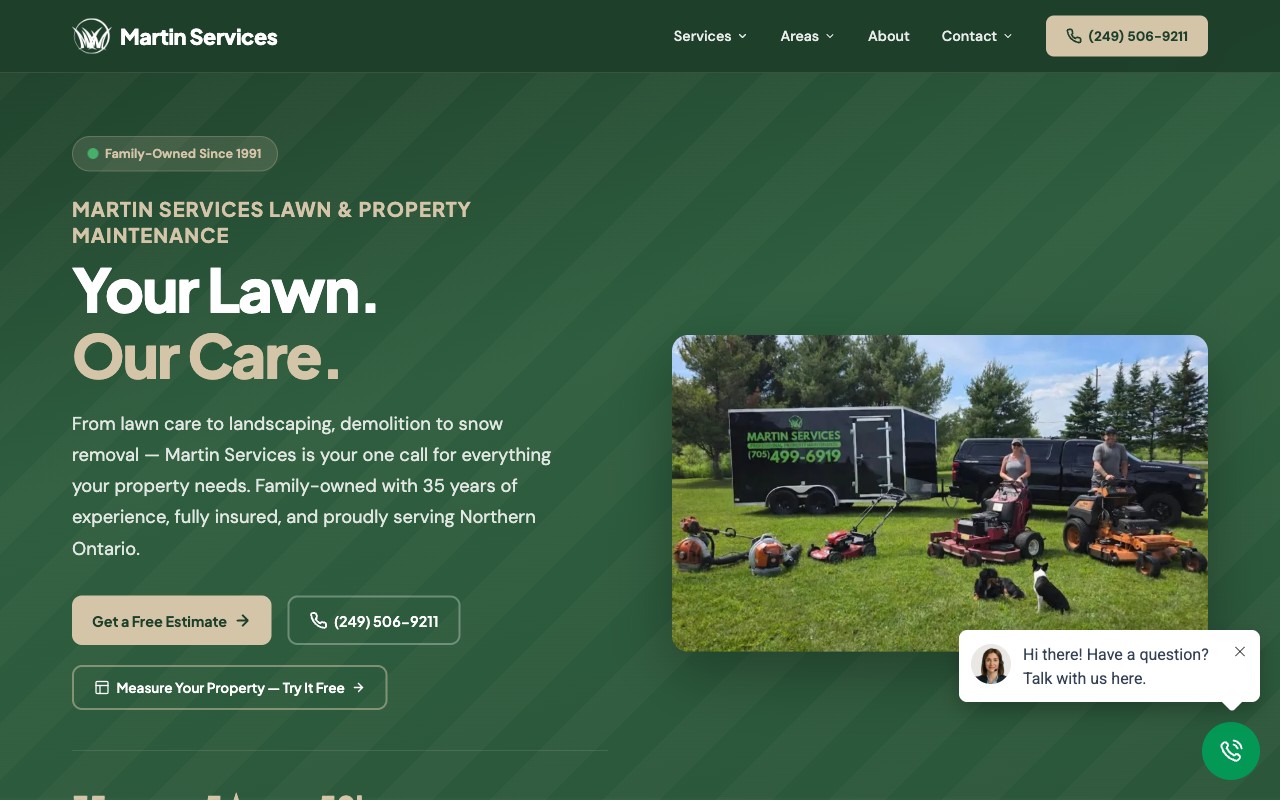 Martin Services website screenshot