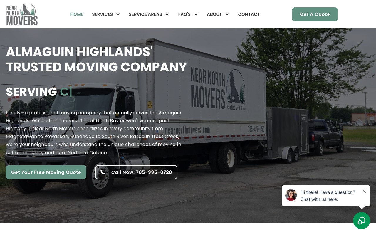 Near North Movers website screenshot
